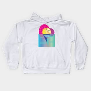 sunset kitty Kids Hoodie